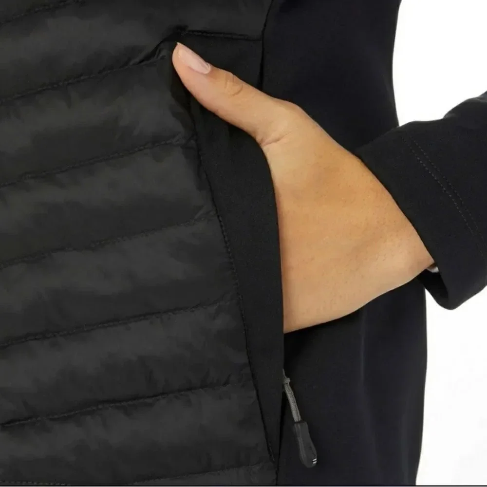 32 Degrees Ladies' Mixed Media Jacket NWOT Black Causal Full Zip Medium